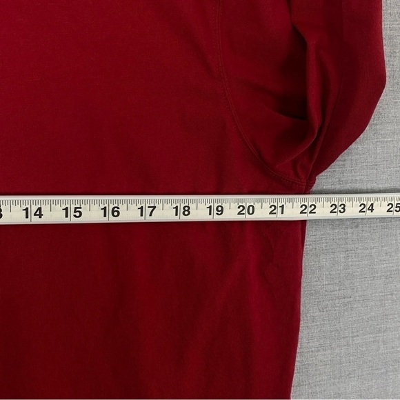 Eddie Bauer Long Sleeve T Shirt Mens Large Red Cotton Crew Neck Tee Banded Cuffs - Picture 7 of 8